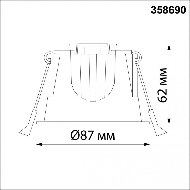 358690 SPOT NT21 251 белый Светильник встраиваемый светодиодный IP20 LED 4000К 10W 100-265V KNOF