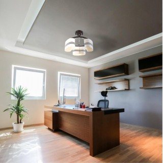 3056/3C COMFI LN16 087 хром/черный/ткань Люстра потолочная Е14 3*40W 220V IVARA-foto3