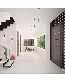 3834/1 HIGHTECH ODL19 161 белый с черным/металл Подвесной светильник GU10 1*50W D91хH1200 DUETTA-foto3