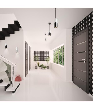 3834/1 HIGHTECH ODL19 161 белый с черным/металл Подвесной светильник GU10 1*50W D91хH1200 DUETTA-foto3