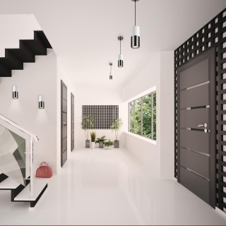 3834/1 HIGHTECH ODL19 161 белый с черным/металл Подвесной светильник GU10 1*50W D91хH1200 DUETTA-foto3