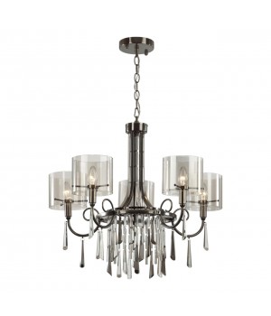 4890/5 HALL ODL_EX23 43 черный хром/дымчатый/ металл/стекло Люстра E14 5*40W NICOLE-foto5