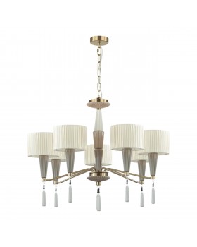 5403/7 CLASSIC ODL_EX23 33 бронзовый/светло-коричневый/кремовый металл/керамика/ткань Люстра E14 7*40W LATTE-foto6