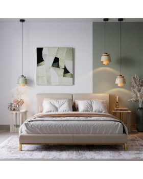 4992/1A PENDANT ODL23 287 зеленый/золотой/металл/кожа Подвес E27 60W KRESSA-foto4