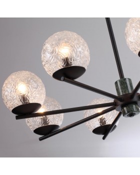 5026/8 MODERN ODL23 389 черный матовый/темно-зеленый/прозрачный металл/мрамор/стекло Люстра E14 8*40W GREENI-foto5