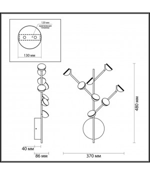 4156/24WL L-VISION ODL19 169 черный Бра LED 24W VERICA-foto2