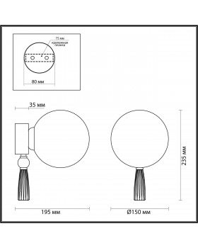 5405/1W MODERN ODL_EX23 35 золотой/черный/зеленый/белый матовый металл/керамика/стекло Бра E14 1*40W PALLE-foto2