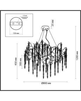 5005/14 HALL ODL23 487 золотой/прозрачный металл/хрусталь Люстра G9 14*40W BANCHE-foto2