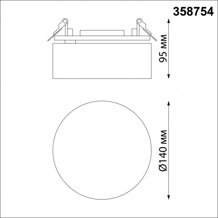 358754 SPOT NT21 240 матовое золото Светильник встраиваемый светодиодный IP20 LED 24W 4000K 2100Лм 100-265V PROMETA