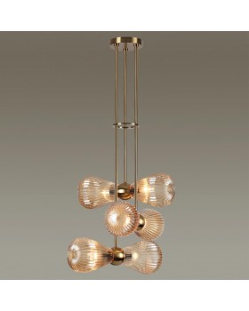 5402/6 MODERN ODL_EX23 21 золотой/янтарный/металл/стекло Подвес E14 6*40W ELICA-foto3