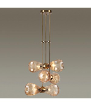 5402/6 MODERN ODL_EX23 21 золотой/янтарный/металл/стекло Подвес E14 6*40W ELICA-foto3