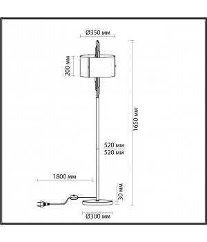 4895/3F MODERN ODL_EX23 37 бронзовый/дымчатый/металл/стекло Торшер E27 3*40W MARGARET-foto2