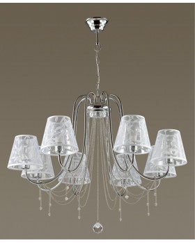 3307/8 COMFI LN17 199 хром/ткань/декор.цепочки/хрусталь Люстра E14 8*40W 220V FELIKINA-foto4