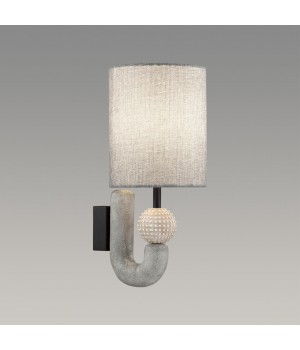 5410/1WA MODERN ODL_EX23 31 черный матов./серый металл/полирезин/ткань Бра E14 1*40W BAGEL-foto3