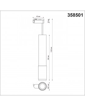 358501 PORT NT21 084 черный Светильник трековый однофазный трехжильный, провод 1м IP20 LED 4000K 12W 220V MAIS LED-foto2