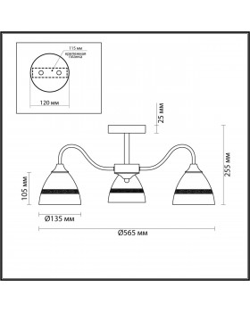 5214/3C COMFI черный, бронзовый Люстра потолочная E27 3*60W 220V NETTIE-foto2