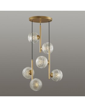 5292/6 MODERNI LN23 060 матовое золото Светильник подвесной E27 6*8W LED 220V GENEVA-foto3