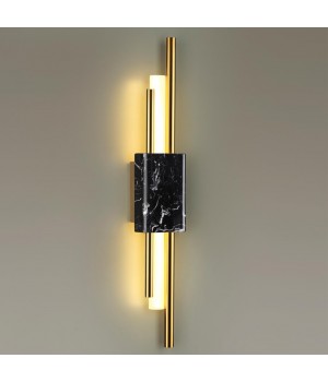 4361/10WL MIDCENT ODL23 174 черный мрамор/золотистый металл Настенный св-к IP20 LED 10W 3000K 625Лм MARMI-foto3