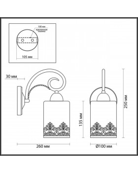 3070/1W COMFI LN16 067 бронзовый Бра E27 40W 220V CITADELLA-foto2