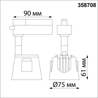 358708 PORT NT21 094 белый/золото Светильник трековый однофазный трехжильный IP20 LED 4000K 10W 100-265V KNOF-foto2