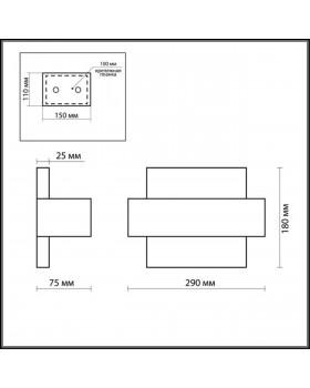 2733/1W WALLI ODL15 538 хром/стекло Настенный светильник R7s 78mm 100W 220V GUFI-foto2