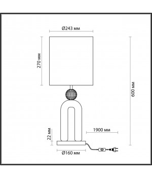 5410/1T MODERN ODL_EX23 31 черный матов./бежевый металл/полирезин/ткань Настольная лампа E27 1*60W BAGEL-foto2
