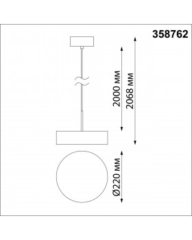 358762 OVER NT21 184 черный Светильник накладной светодиодный, длина провода 2м IP20 LED 30W 4000K 2600Лм 100-265V PROMETA-foto2