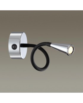 4348/3WL HIGHTECH ODL23 271 хром полированный/черный/металл Настенный св-к выкл на корпусе IP20 LED 3W 263Лм 3000K ODDS-foto3