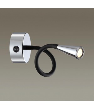 4348/3WL HIGHTECH ODL23 271 хром полированный/черный/металл Настенный св-к выкл на корпусе IP20 LED 3W 263Лм 3000K ODDS-foto3