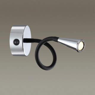 4348/3WL HIGHTECH ODL23 271 хром полированный/черный/металл Настенный св-к выкл на корпусе IP20 LED 3W 263Лм 3000K ODDS-foto3