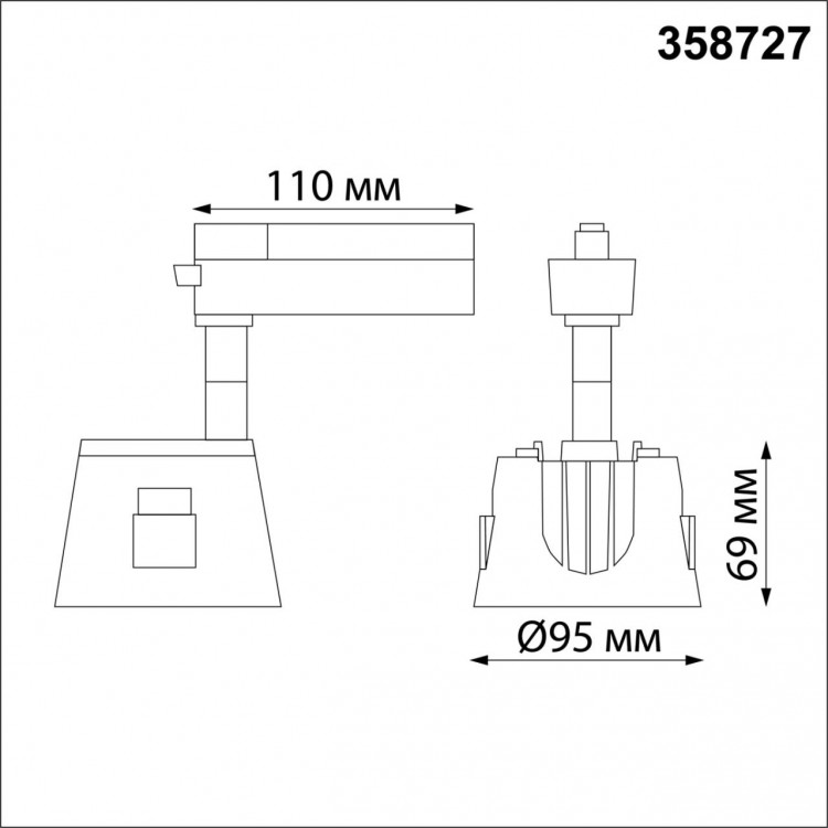 358727 PORT NT21 094 черный Светильник трековый однофазный трехжильный IP20 LED 4000K 20W 100-265V KNOF