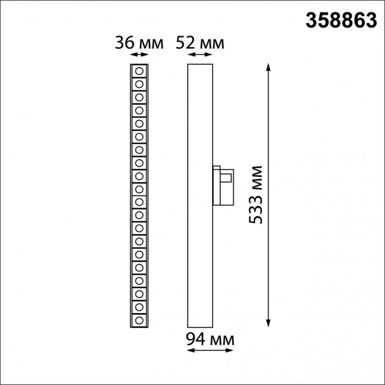 358863 PORT NT22 116 черный Светильник трехфазный трековый светодиодный IP20 LED 4000K 30W 220V ITER