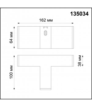 135034 OVER NT19 143 черный Соединитель - Т IP20 24V RATIO-foto2