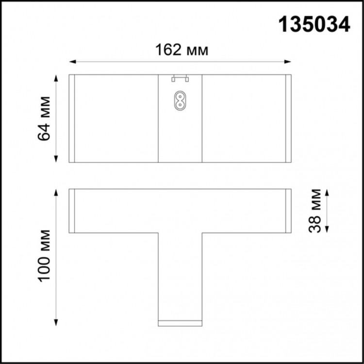 135034 OVER NT19 143 черный Соединитель - Т IP20 24V RATIO