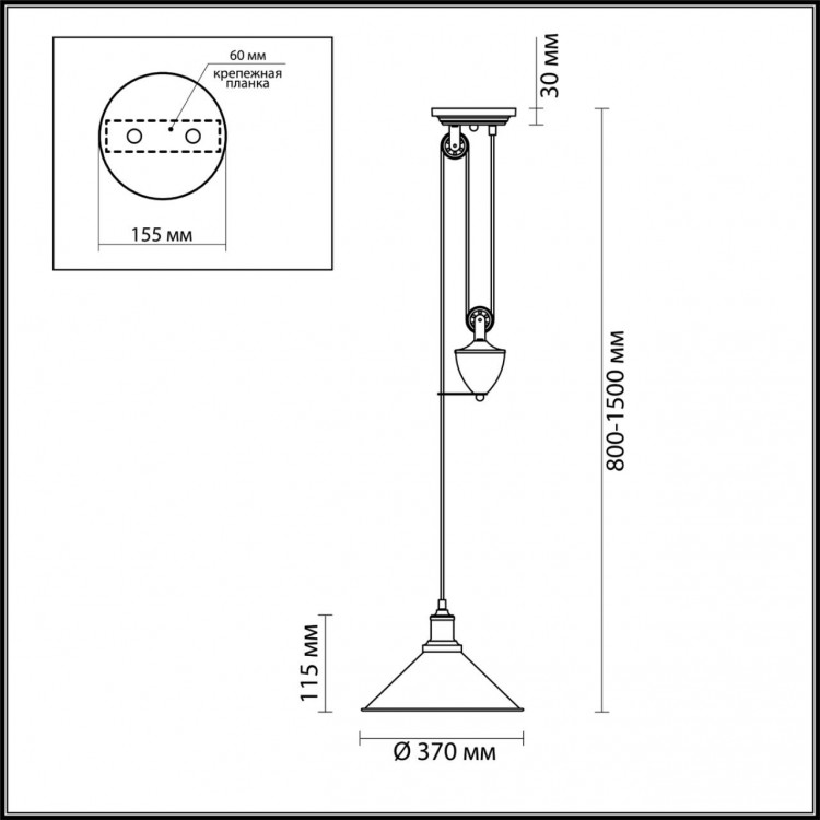 4442/1 SUSPENTIONI LN20 220 хром Подвес E27 1*60W 220V ACE