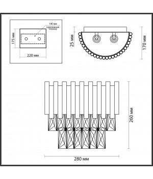 4120/2W HALL ODL21 431 золото/хрусталь Бра E14 2*40W PALLADA-foto2