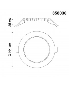 358030 SPOT NT19 272 белый Встраиваемый светильник IP20 LED 4100К 15W 220V LUNA-foto2
