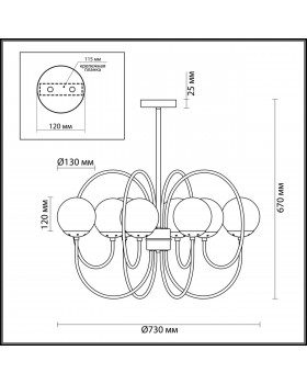 4482/8C MODERNI LN20 168 золотой, желтый Люстра потолочная E14 8*60W 220V SCARLETT-foto2
