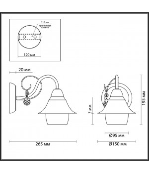 3685/1W COMFI LN18 083 матовый никель/стекло Бра E14 40W 220V BRITTANY-foto2