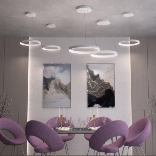 358960 OVER NT22 133 белый Светильник подвесной диммируемый, в комплекте пульт ДУ (2.4G) IP20 LED 3000К~6000К 50W 220V ITER-foto3