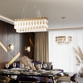 4989/9 HALL ODL22 389 золотой/стекло Люстра E14 8*40W BUCKLE-foto3