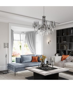 4890/1F HALL ODL_EX23 43 черный хром/дымчатый/ металл/стекло Торшер E27 1*40W NICOLE-foto4