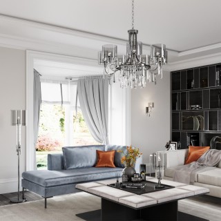 4890/1F HALL ODL_EX23 43 черный хром/дымчатый/ металл/стекло Торшер E27 1*40W NICOLE-foto4