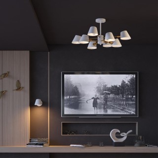 4465/8C MODERNI LN20 138 белый, золотой Люстра потолочная E14 8*60W 220V KENIA-foto3