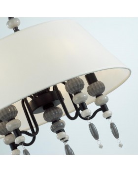 4896/5A MODERN ODL_EX23 27 черный матов./серый/молочный металл/керамика/ткань Люстра E14 5*40W SOCHI-foto6