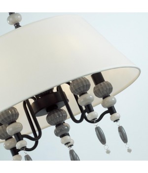 4896/5A MODERN ODL_EX23 27 черный матов./серый/молочный металл/керамика/ткань Люстра E14 5*40W SOCHI-foto6