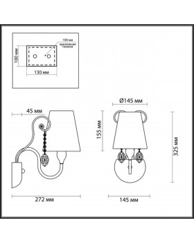 3393/1W CLASSIC ODL17 499 мат.золото/серебр.патина/хрусталь Бра E14 40W 220V GAELLORI-foto2