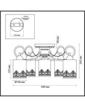 3070/5C COMFI LN16 067 бронзовый Люстра потолочная E27 5*40W 220V CITADELLA-foto2