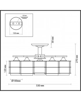 3504/5C COUNTY LN18 173 хром Люстра потолочная E27 5*60W 220V ROTONDUM-foto2