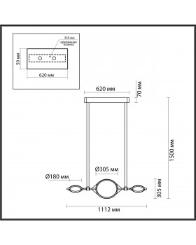 4995/40L L-VISION ODL23 377 матов.золотой/черный/металл/акрил Люстра LED 40W 3000K VIKEMA-foto2